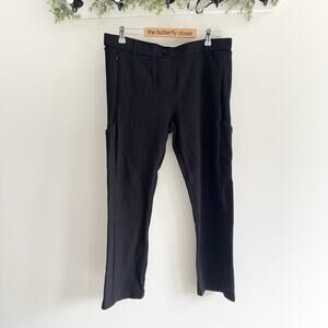 Betabrand Black Straight Leg Pull On Pants With Side Zipper Work Corporate XLP